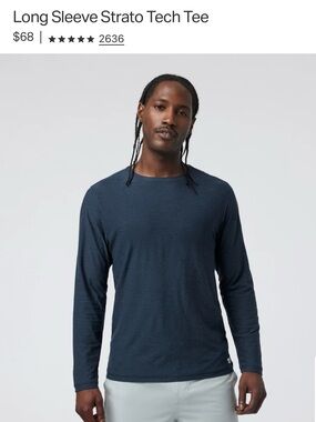 Vuori Long Sleeve Tee - Navy